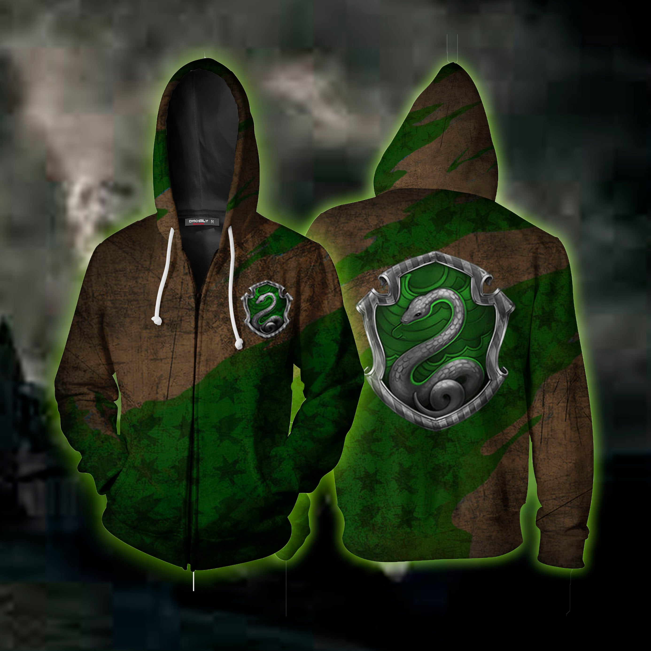 Harry Potter Slytherin House Zip Up Hoodie