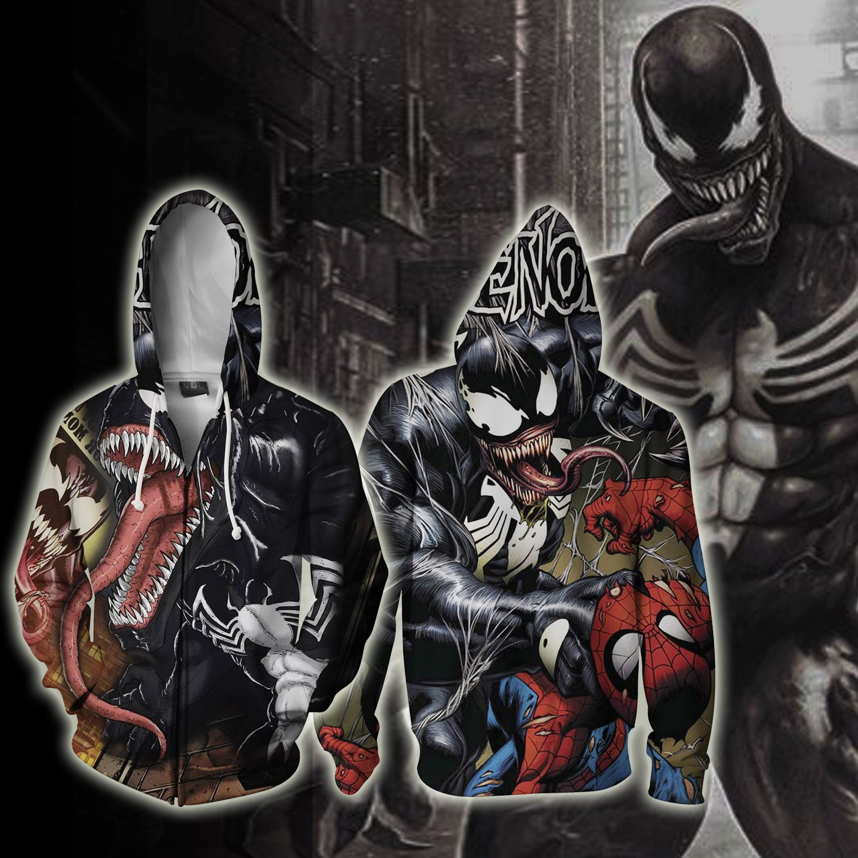 Venom 3D Zip Hoodie Jacket For Men And Women