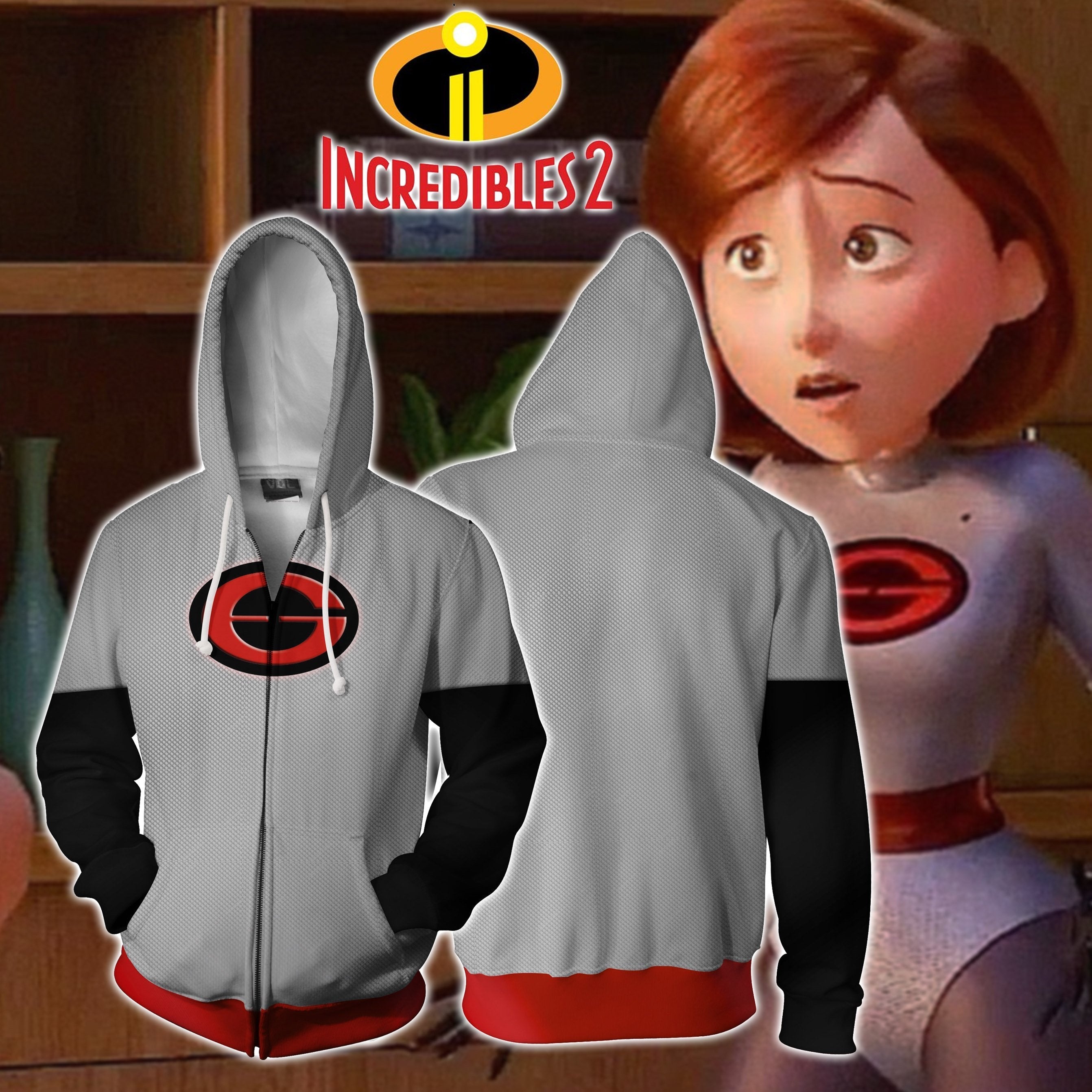 Incredible 2 Elastigirl New Suit Zip Up Hoodie