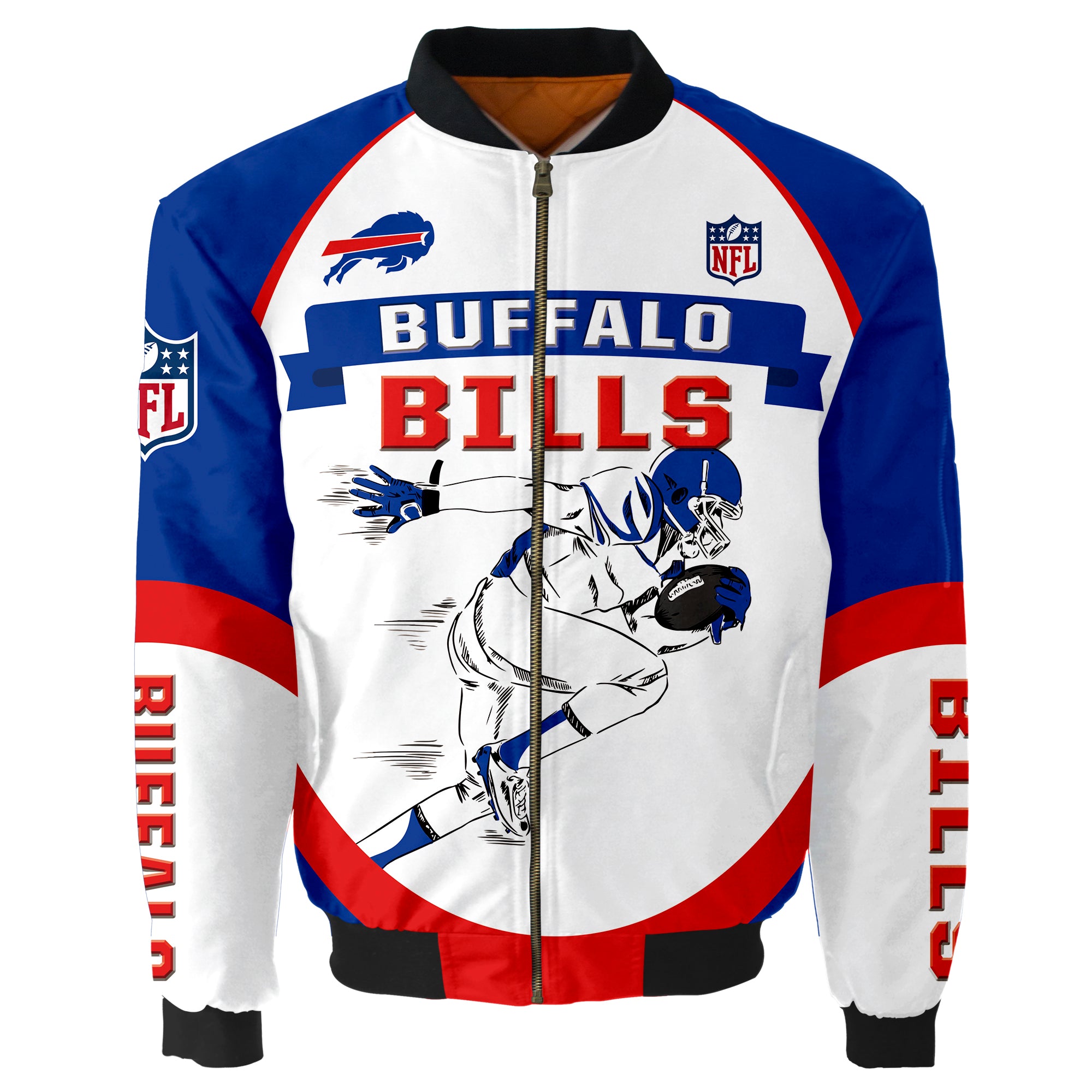 Buffalo Bills Bomber Jacket Graphic Player Running