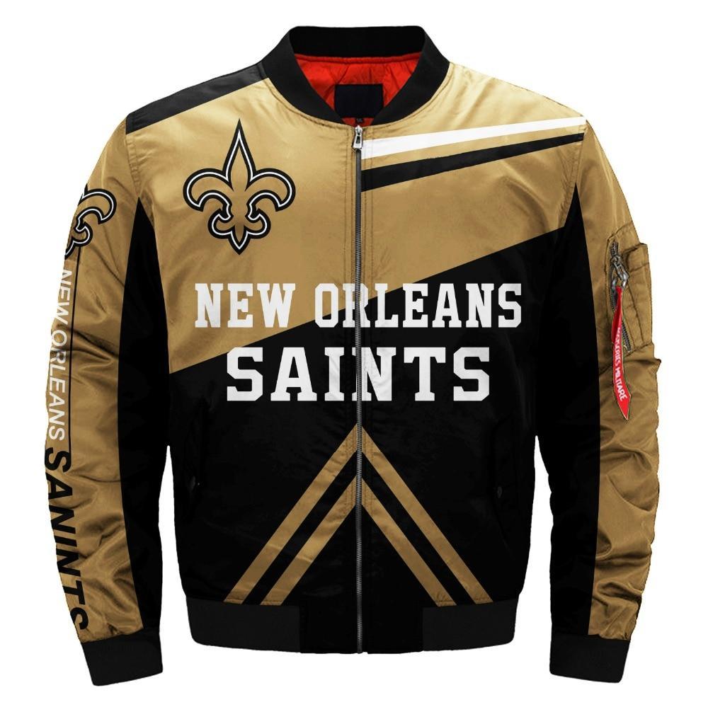 Cheapest Men's Bomber Jacket New Orleans Saints Jacket For Sale