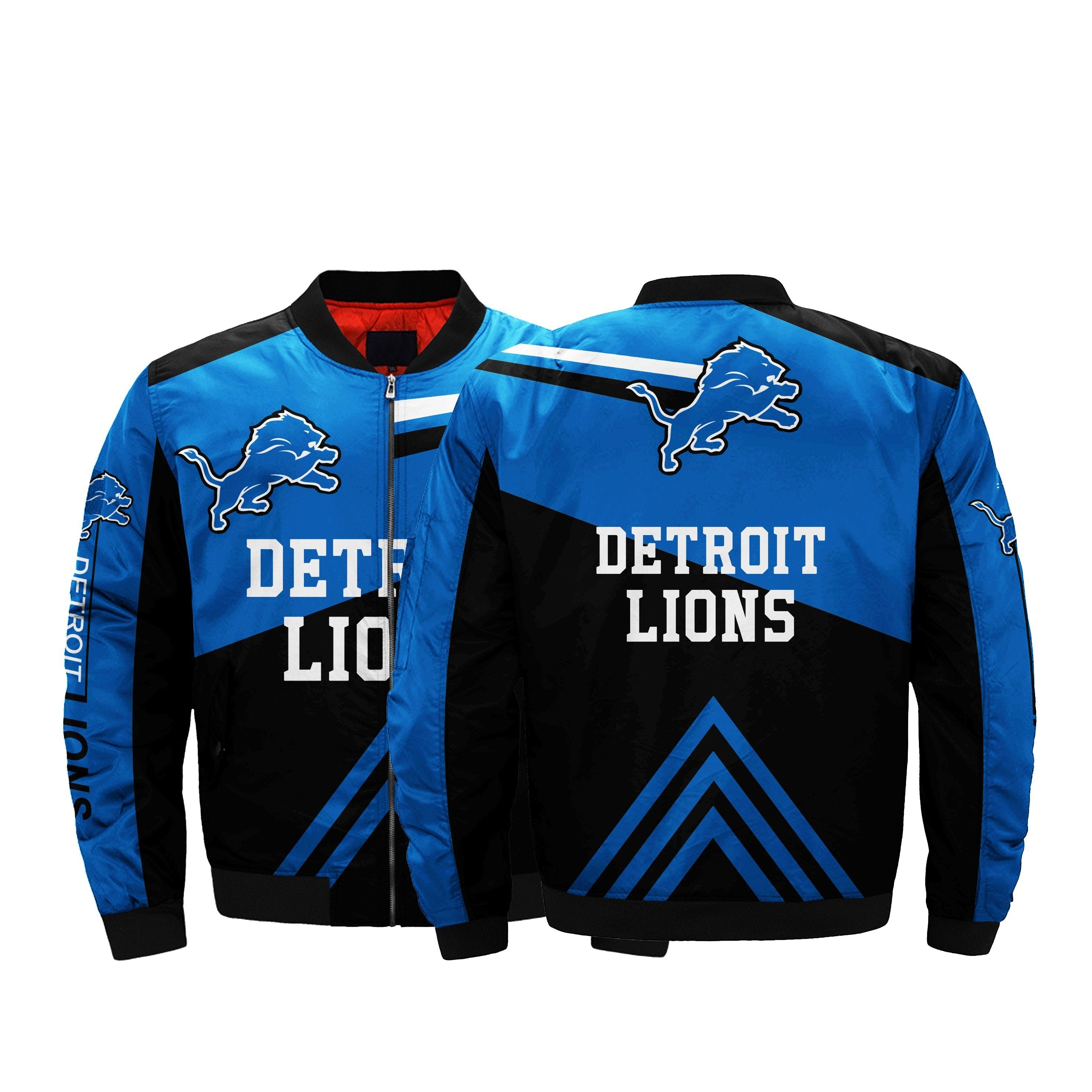 Men Nfl Jacket 3D Fullprint Detroit Lions Bomber Jacket For Sale