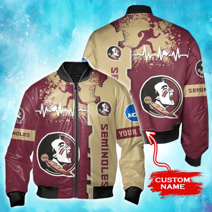 Ncaa Florida State Seminoles Custom Name Bomber Jacket
