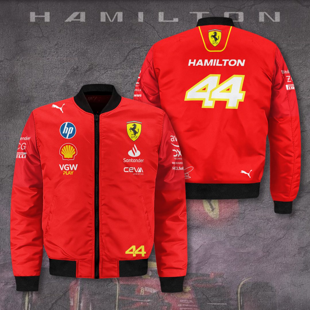 Scuderia Ferrari X Lewis Hamilton 3D Bomber Jacket For Men Women