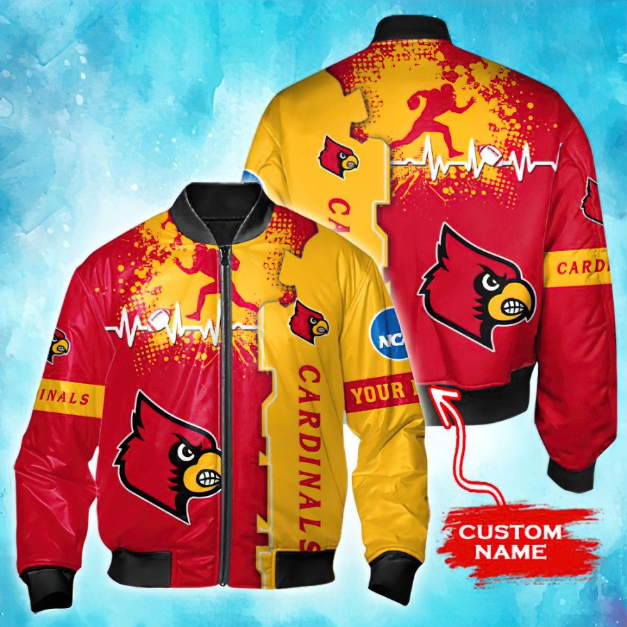 Ncaa Louisville Cardinals Custom Name Bomber Jacket