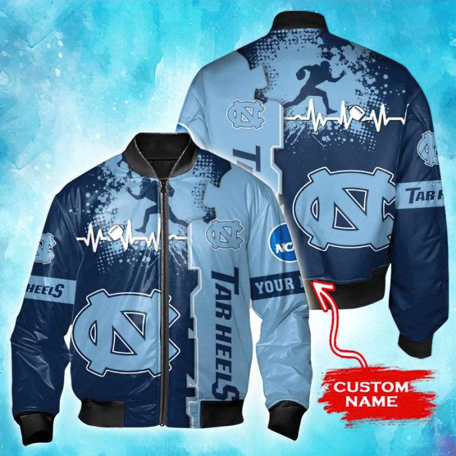Ncaa North Carolina Tar Heels Tide Custom Name Bomber Jacket