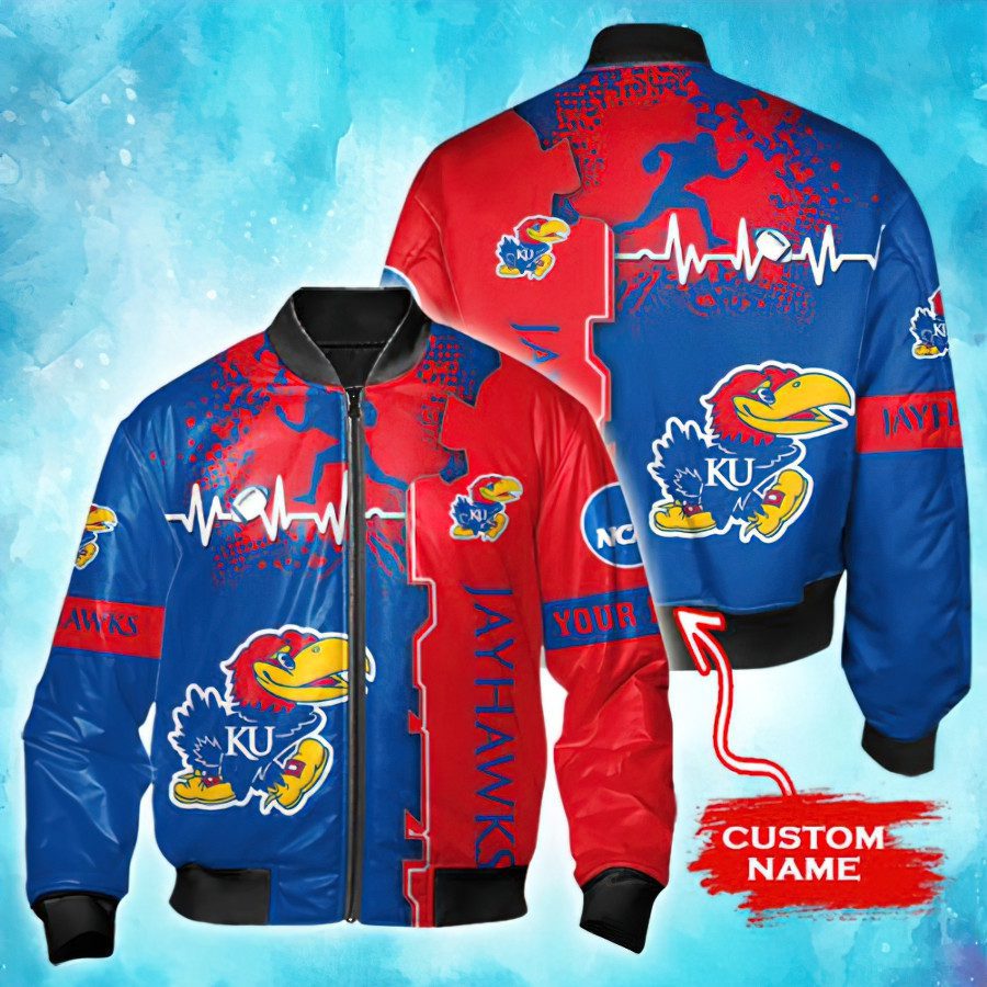 Ncaa Kansas Jayhawks Custom Name Bomber Jacket