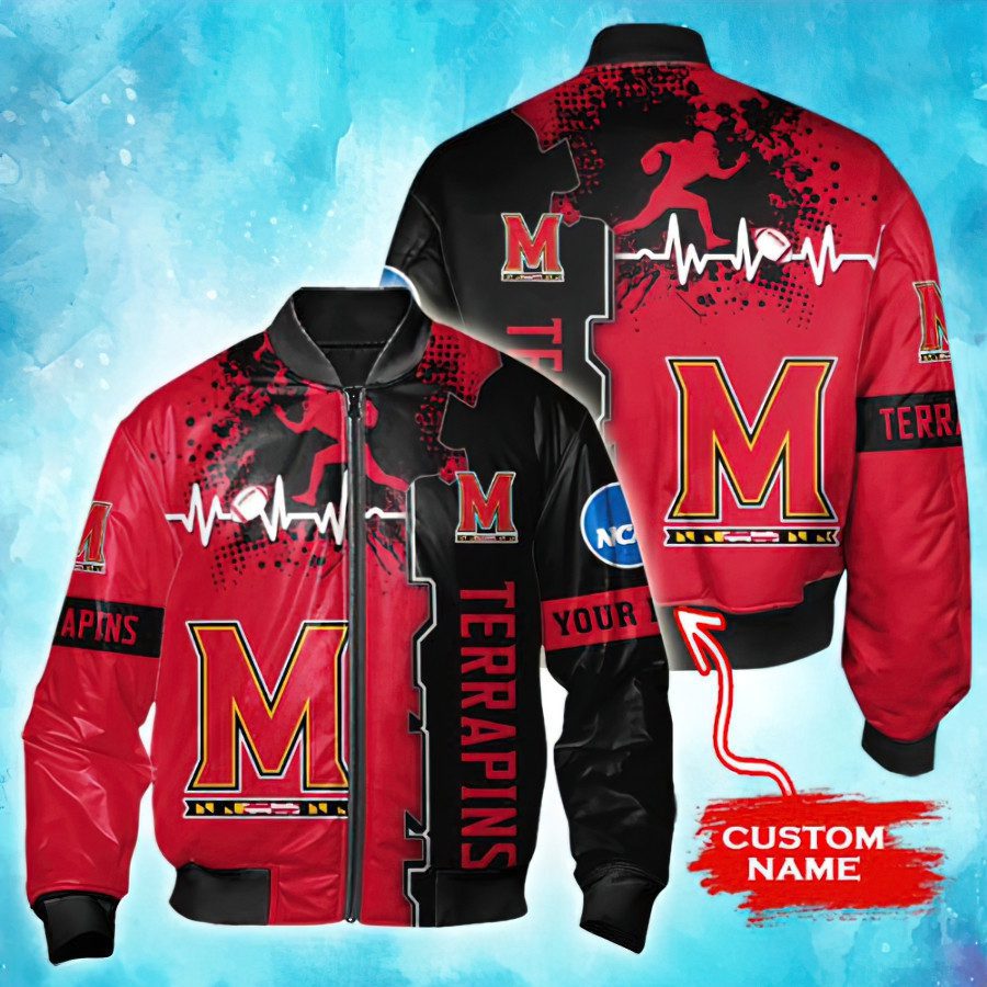Ncaa Maryland Terrapins Tide Custom Name Bomber Jacket