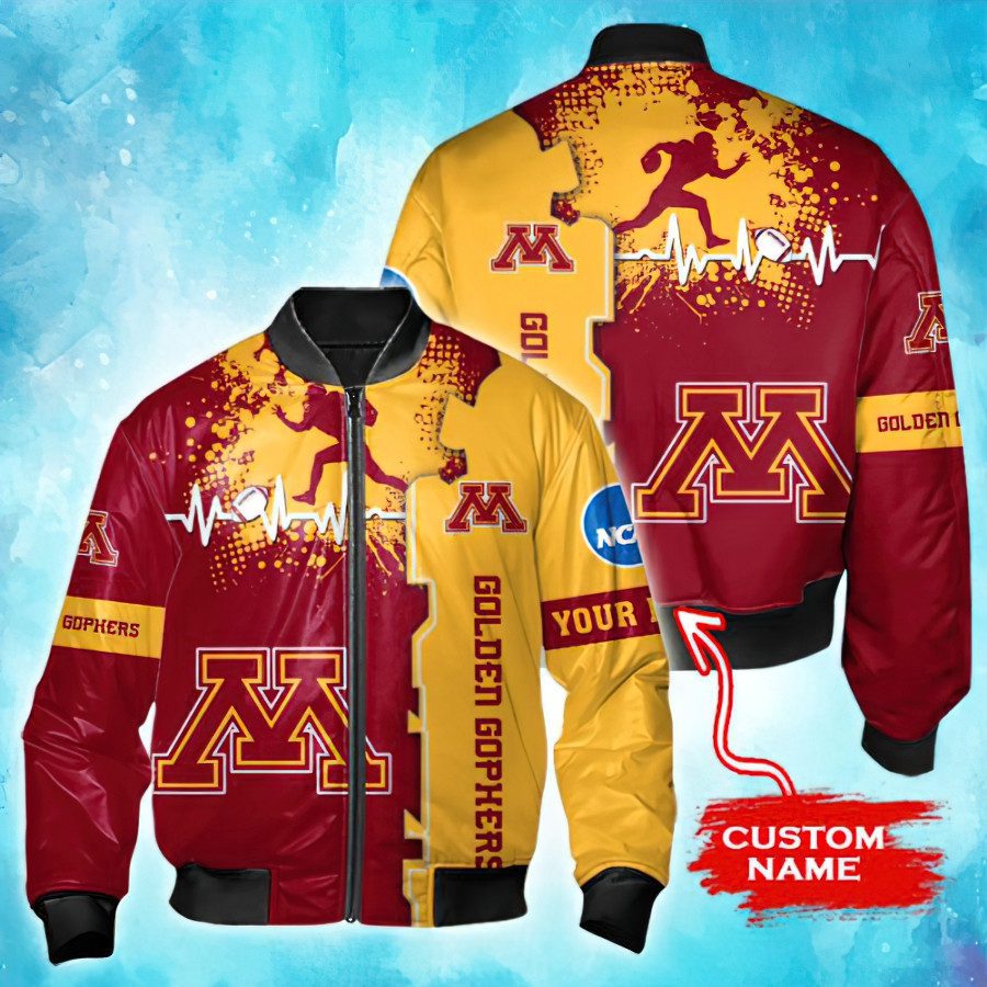 Ncaa Minnesota Golden Gophers Tide Custom Name Bomber Jacket