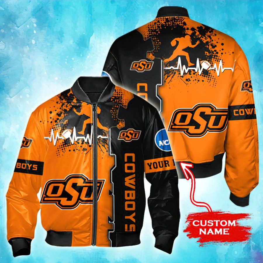Ncaa Oklahoma State Cowboys Custom Name Bomber Jacket