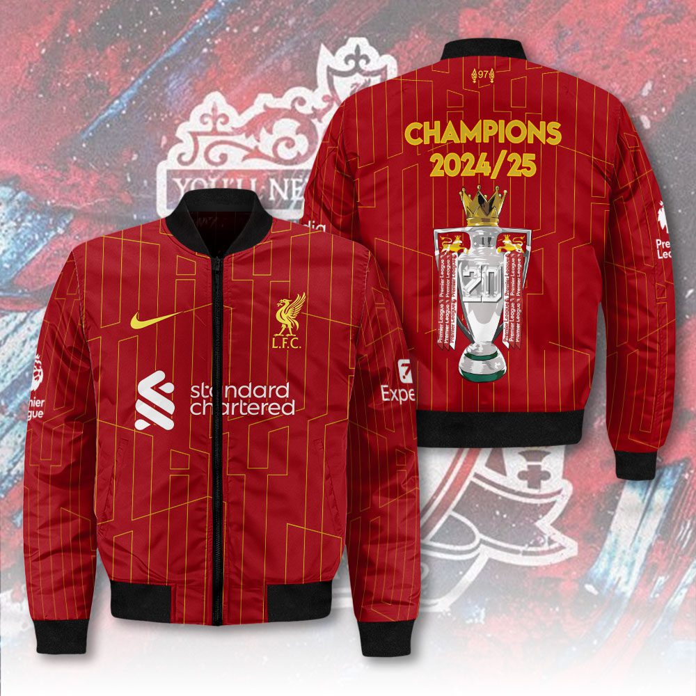 Liverpool Fc Champion Premier League 3D Bomber Jacket For Men Women