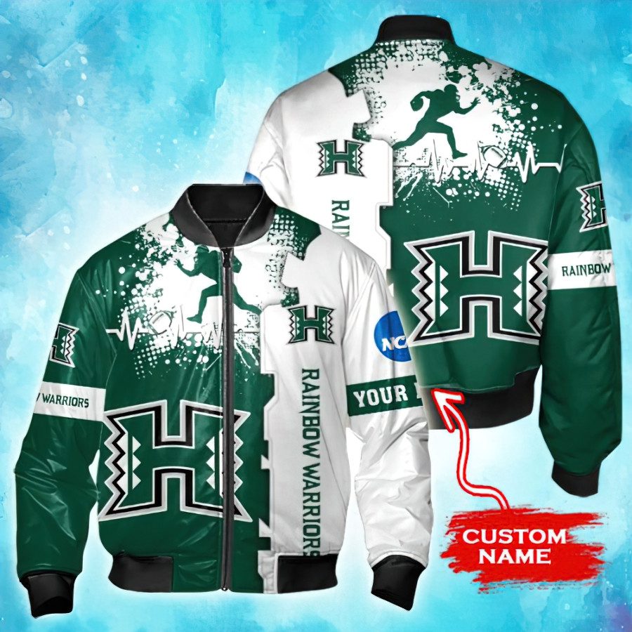 Ncaa Hawaii Rainbow Warriors Tide Custom Name Bomber Jacket