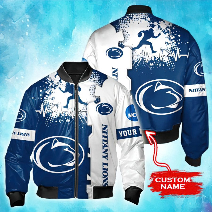 Ncaa Penn State Nittany Lions Tide Custom Name Bomber Jacket