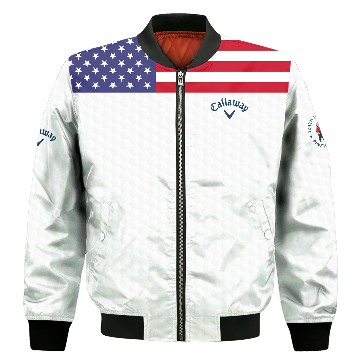 Callaway 124Th U.S. Open Pinehurst Bomber Jacket Usa Flag Golf Pattern Bomber Jacket For Men Women