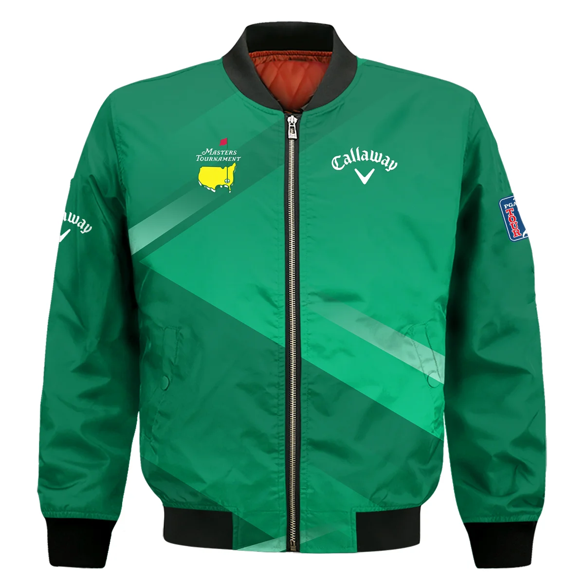 Callaway Masters Tournament Golf Bomber Jacket Green Gradient Pattern Sports Bomber Jacket For Men Women