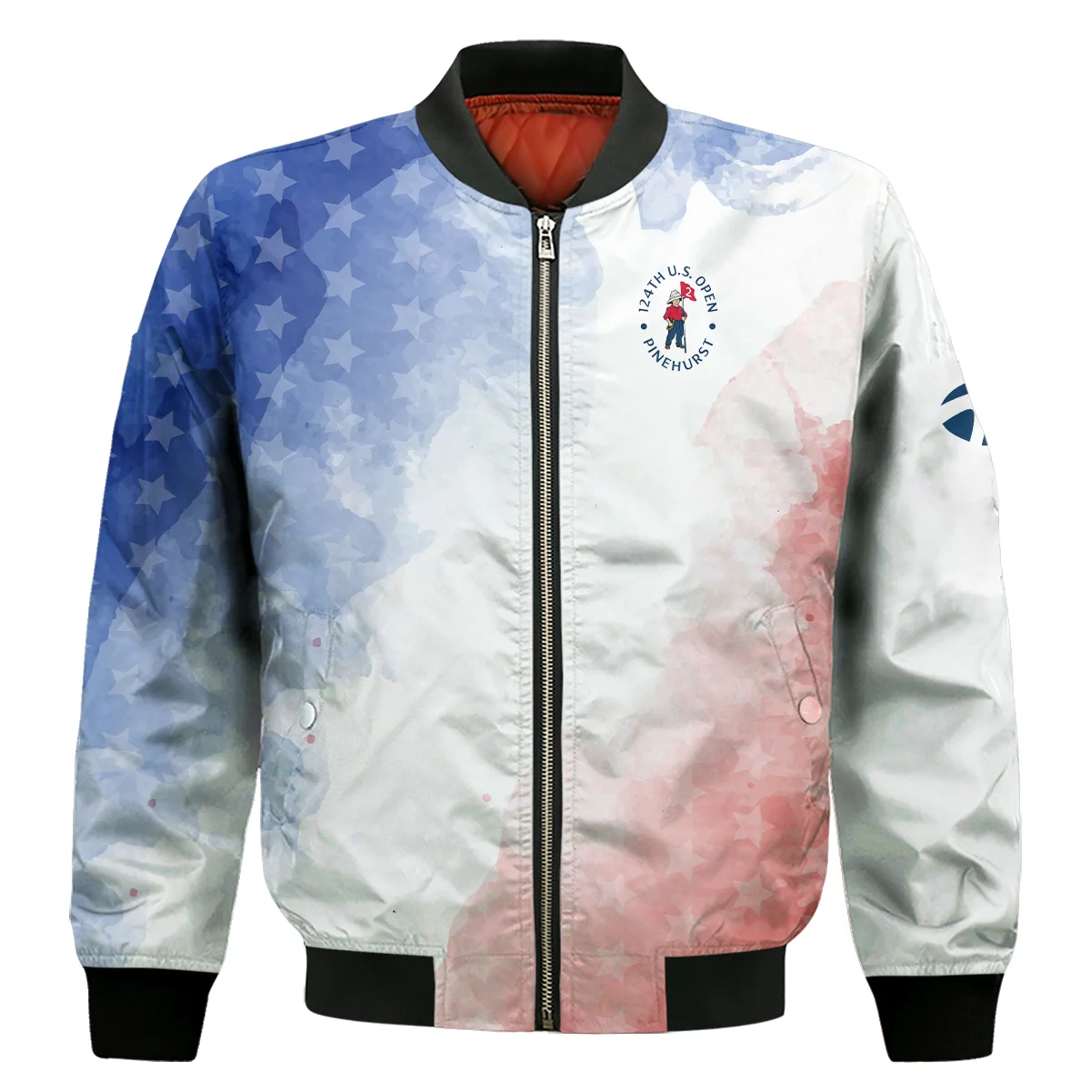 124Th U.S. Open Pinehurst Golf Taylor Made Bomber Jacket Stars Blue Red Watercolor Golf Sports Bomber Jacket For Men Women