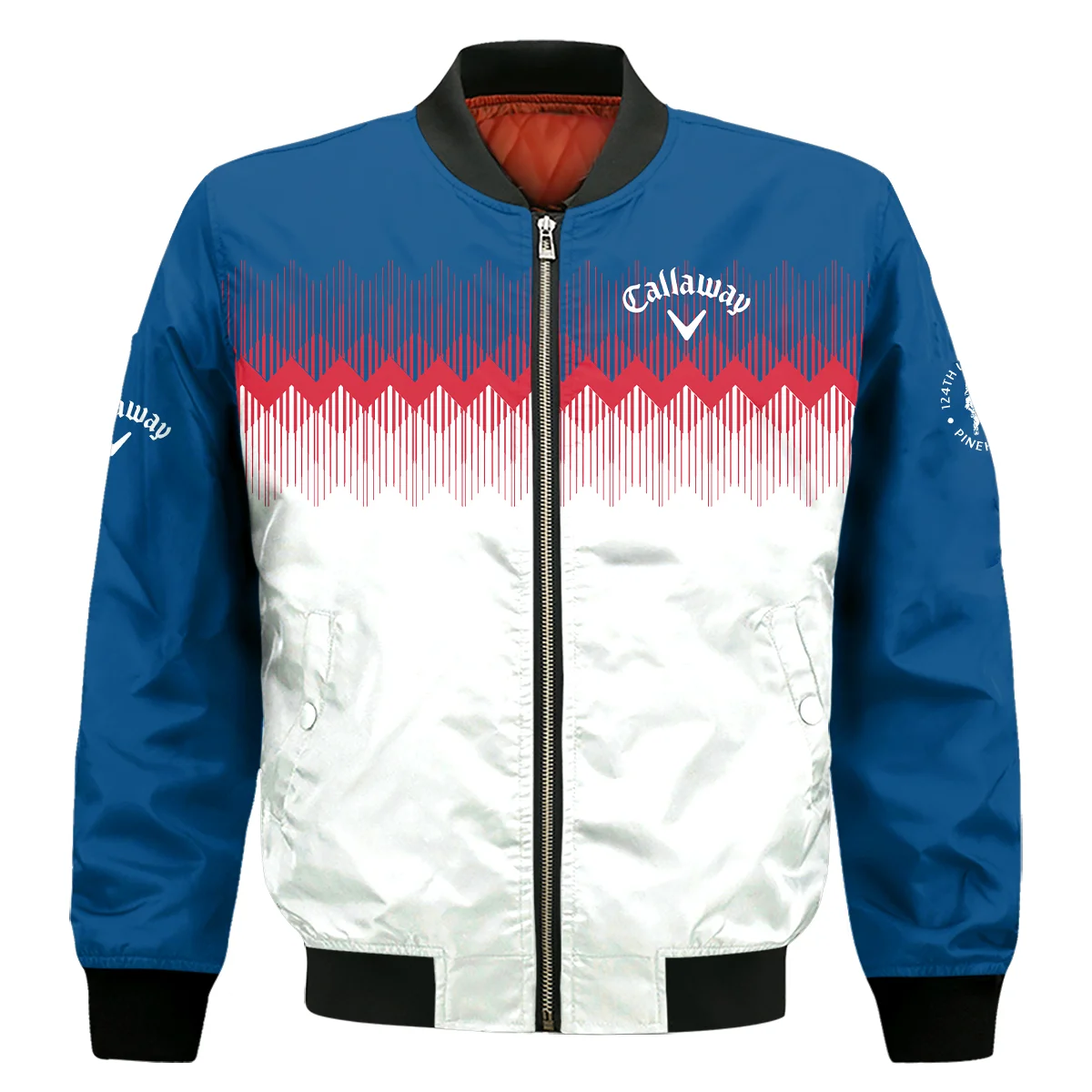 Callaway 124Th U.S. Open Pinehurst Bomber Jacket Blue Red Fabric Pattern Golf Bomber Jacket For Men Women