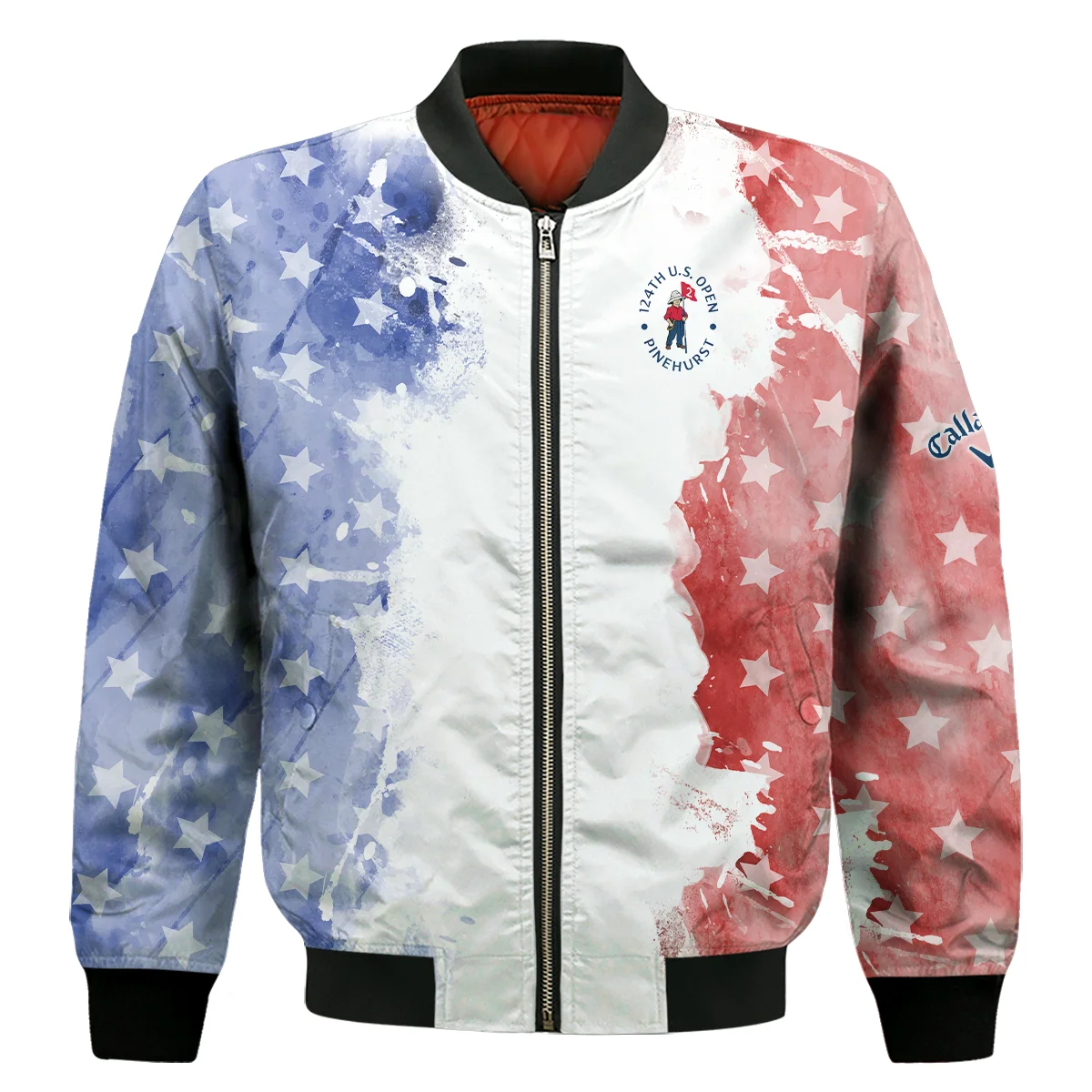 124Th U.S. Open Pinehurst Special Version Callaway Bomber Jacket Blue Red Watercolor Bomber Jacket For Men Women
