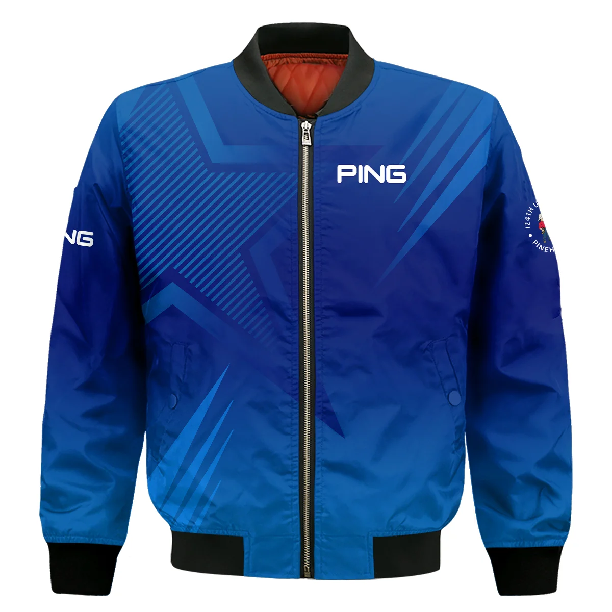 124Th U.S. Open Pinehurst No.2 Ping Bomber Jacket Dark Blue Gradient Star Pattern Bomber Jacket For Men Women