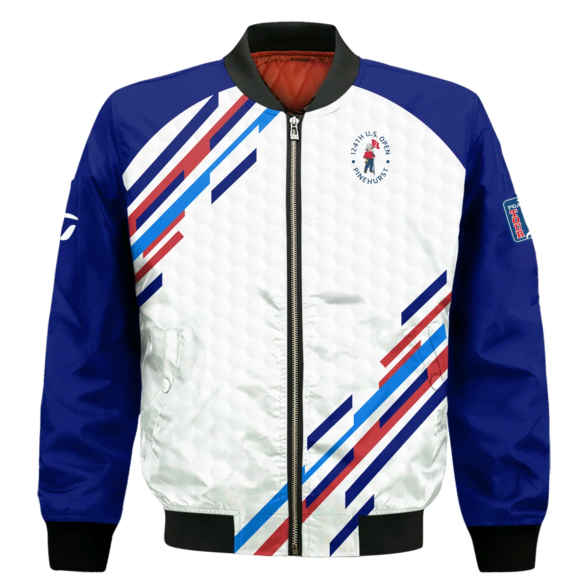 Golf Sport Taylor Made 124Th U.S. Open Pinehurst Bomber Jacket Blue Red Golf Pattern White Bomber Jacket For Men Women