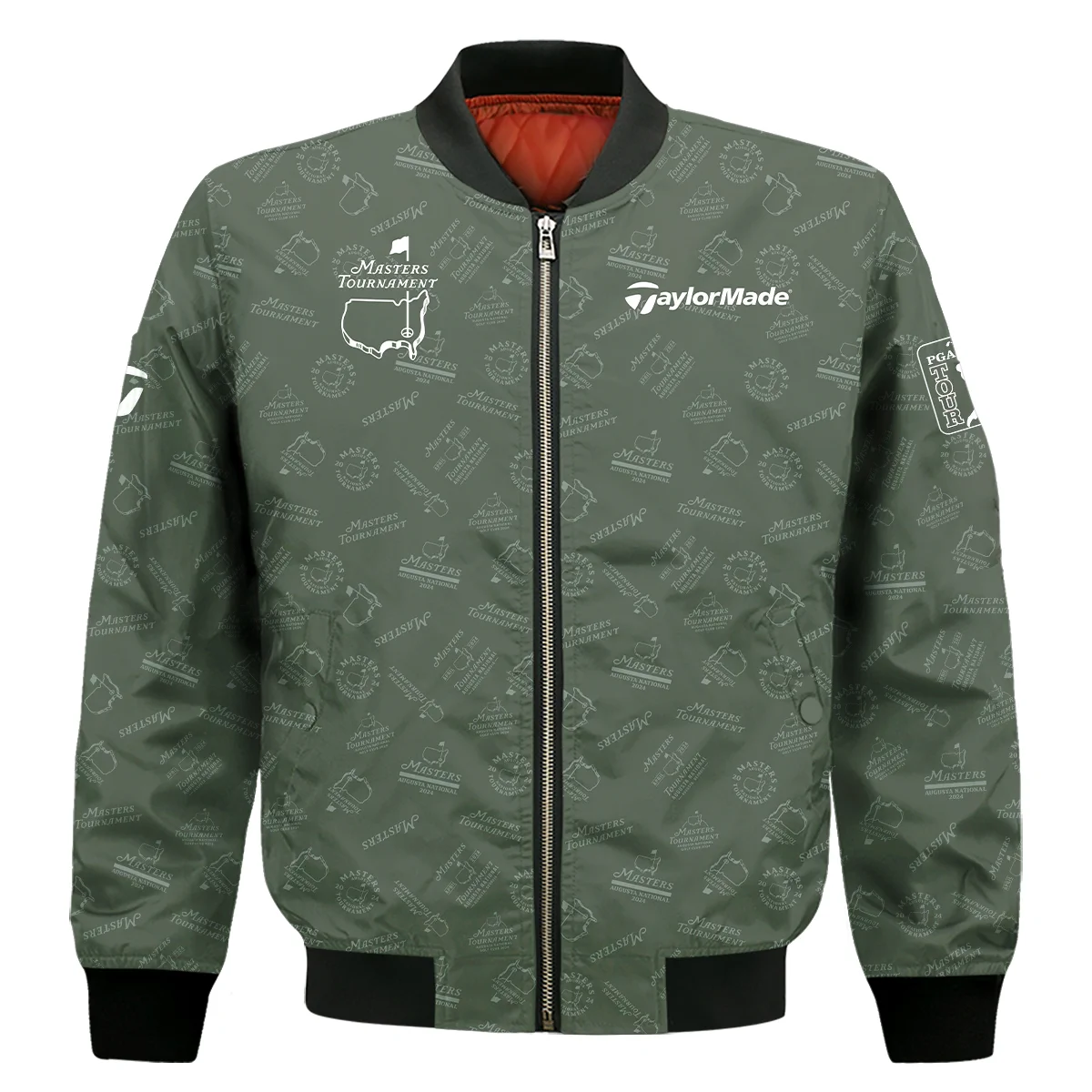 Golf Pattern Masters Tournament Taylor Made Bomber Jacket Dark Green Pattern Bomber Jacket For Men Women