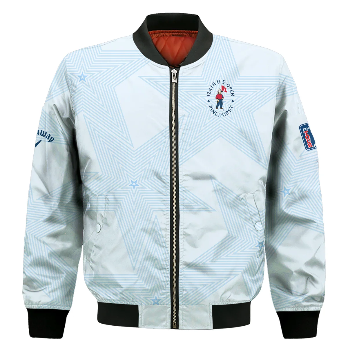 Golf 124Th U.S. Open Pinehurst Callaway Bomber Jacket Stars Light Blue Golf Sports Bomber Jacket For Men Women