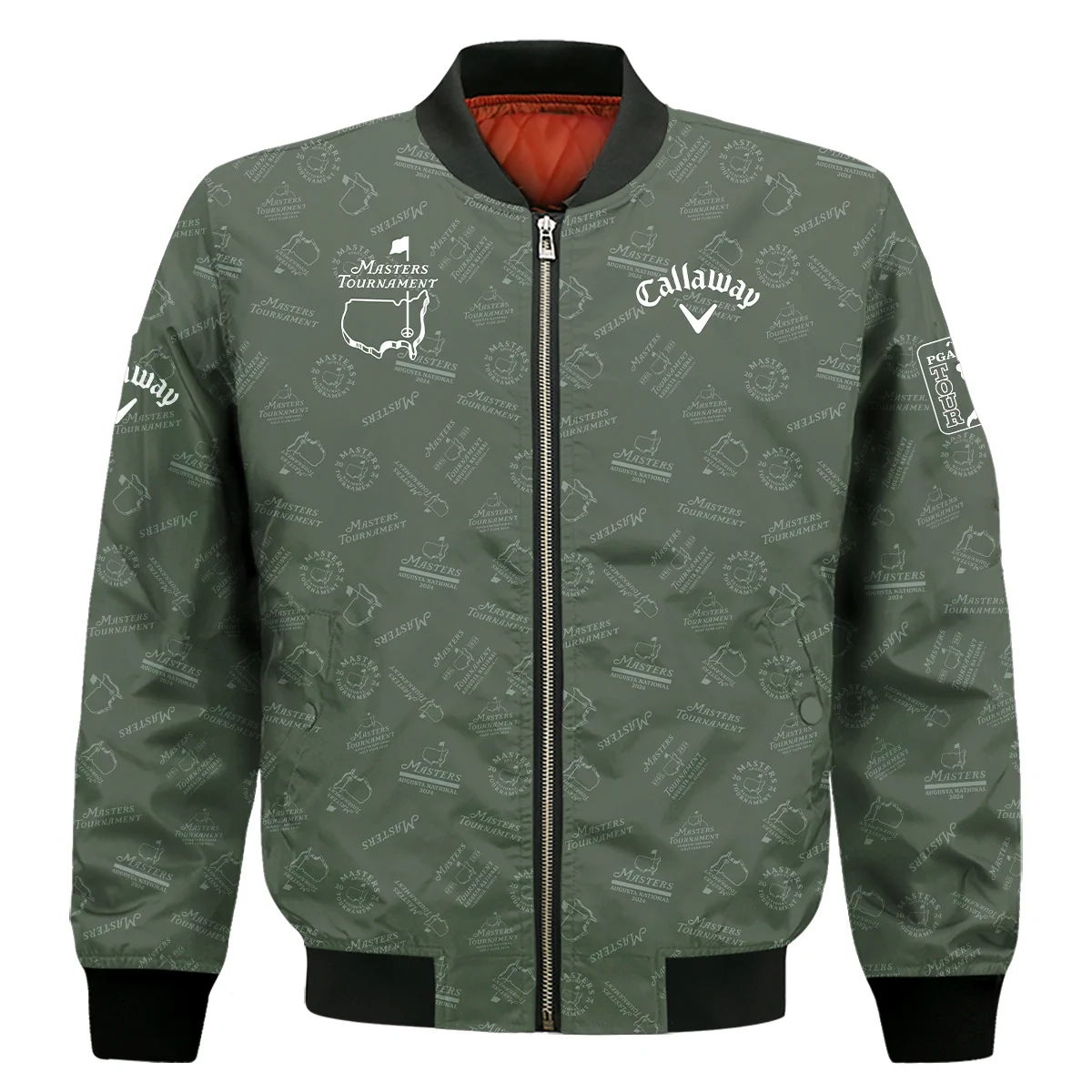Golf Pattern Masters Tournament Callaway Bomber Jacket Dark Green Pattern Bomber Jacket For Men Women