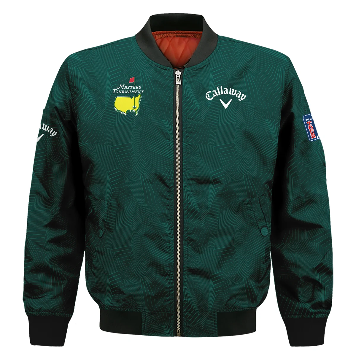 Abstract Pattern Lines Forest Green Masters Tournament Callaway Bomber Jacket Style Classic Bomber Jacket For Men Women
