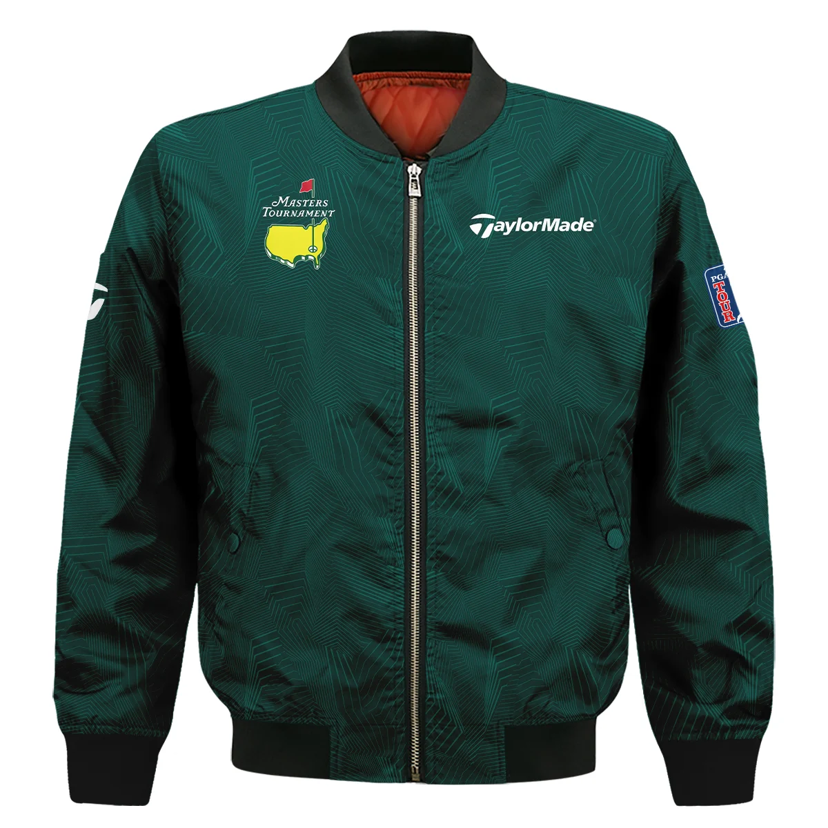 Abstract Pattern Lines Forest Green Masters Tournament Taylor Made Bomber Jacket Style Classic Bomber Jacket For Men Women