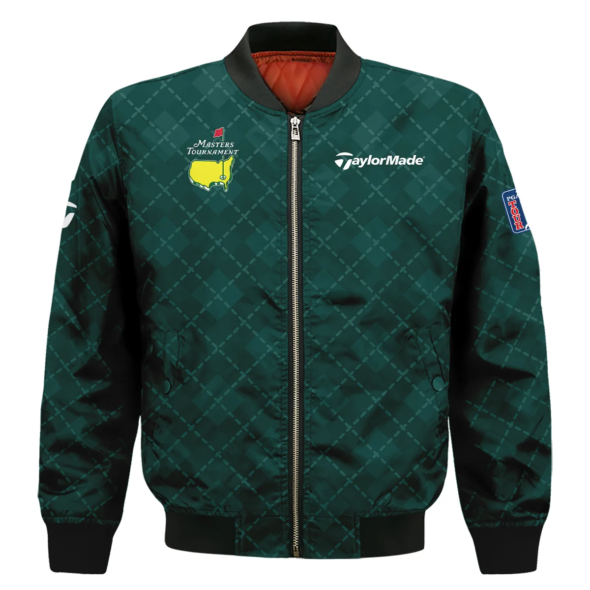 Golf Geometric Pattern Green Masters Tournament Taylor Made Bomber Jacket Style Classic Bomber Jacket For Men Women
