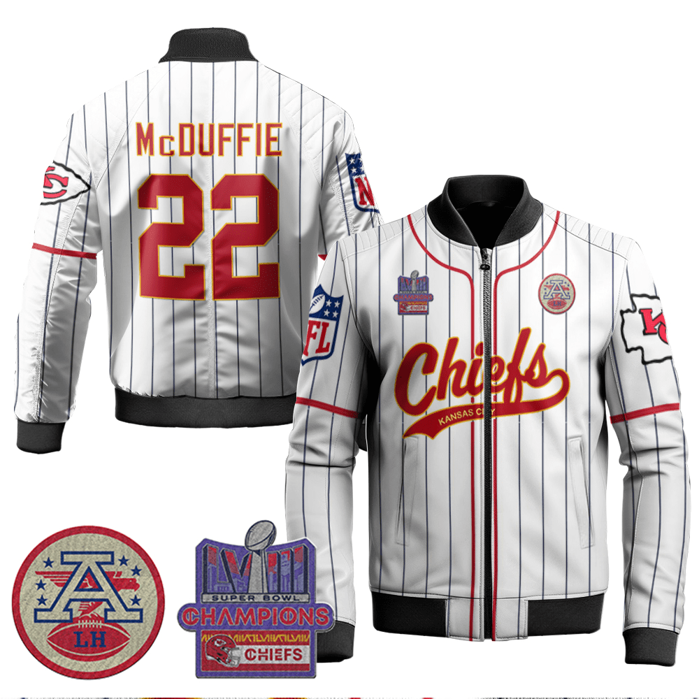Trent Mcduffie 22 Kansas City Chiefs Super Bowl Champion Bomber Jacket