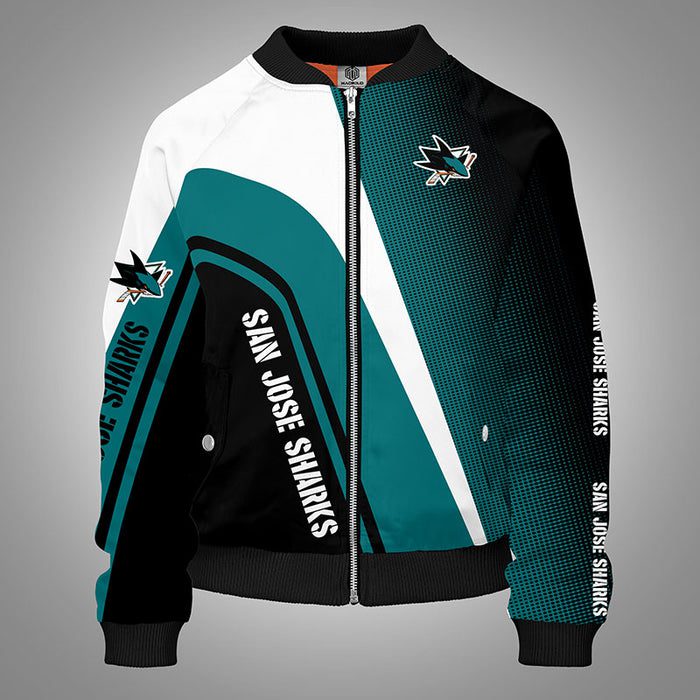 San Jose Sharks Green Bomber Jacket For Women Men