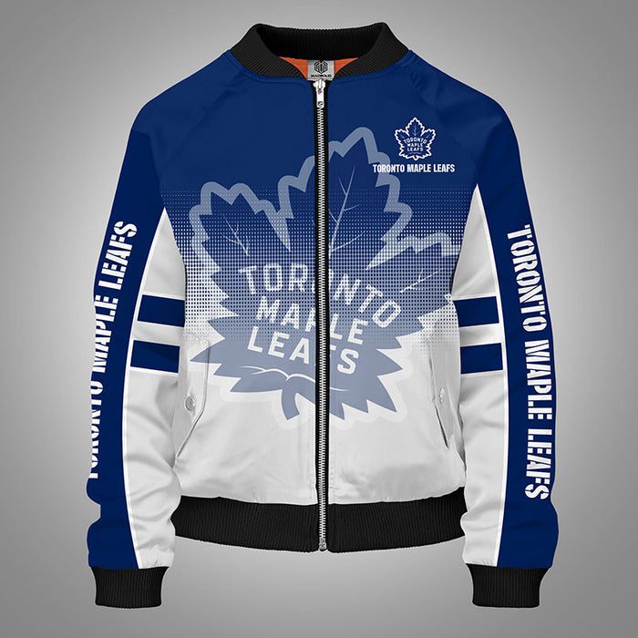 Toronto Maple Leafs Blue Bomber Jacket For Women Men