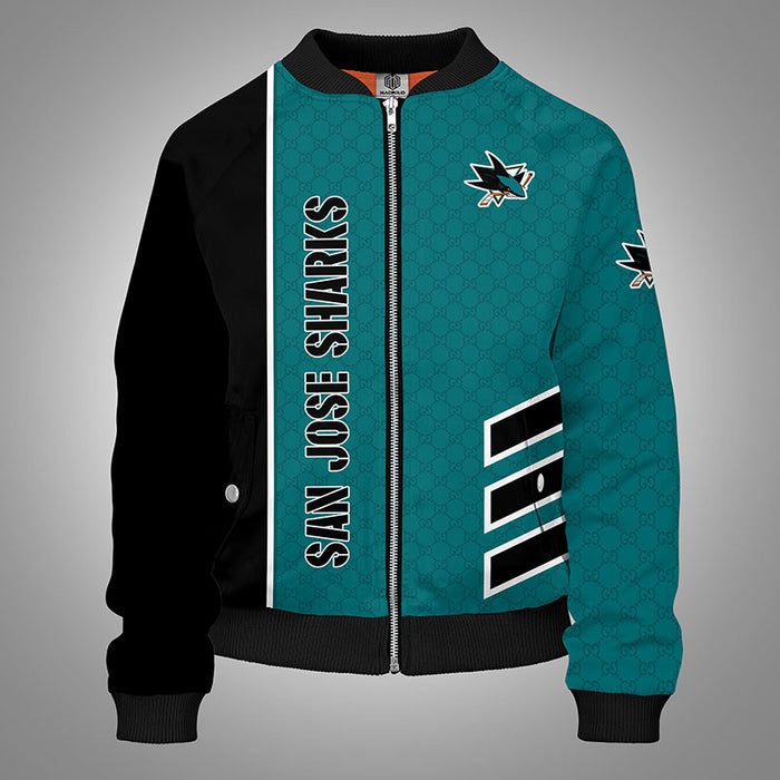 San Jose Sharks Green Bomber Jacket Gucci Luxury Jacket For Women Men