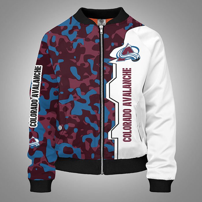 Colorado Avalanche Camouflage Blue Bomber Jacket For Women Men