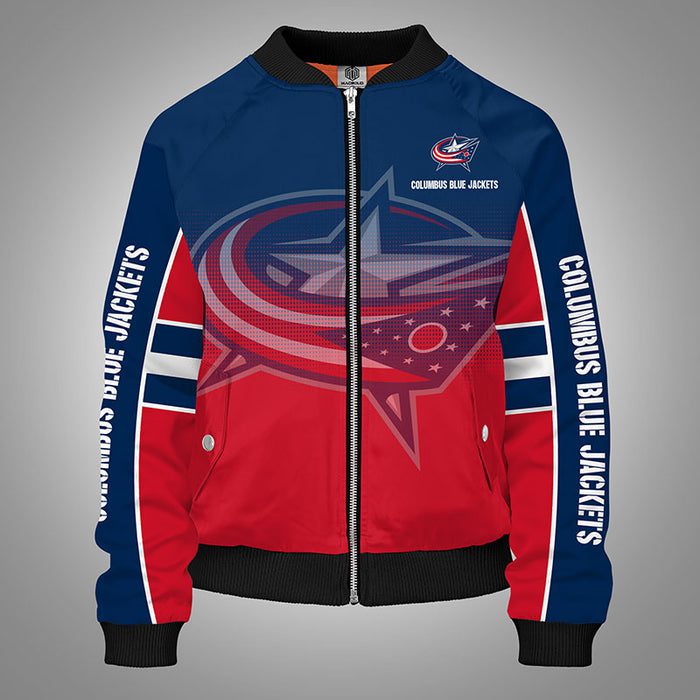 Columbus Blue Jackets Red Unisex Bomber Jacket For Women Men