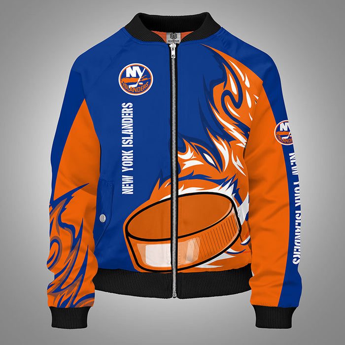 New York Islanders Orange Unisex Bomber Jacket For Women Men