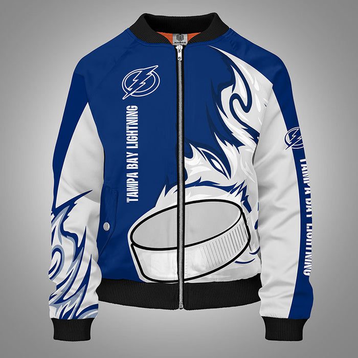 Tampa Bay Lightning White Blue Unisex Bomber Jacket For Women Men