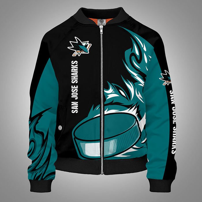 San Jose Sharks Green Unisex Bomber Jacket For Women Men