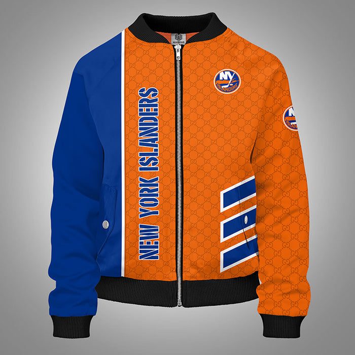 New York Islanders Orange Bomber Jacket Gucci Luxury Jacket For Women Men