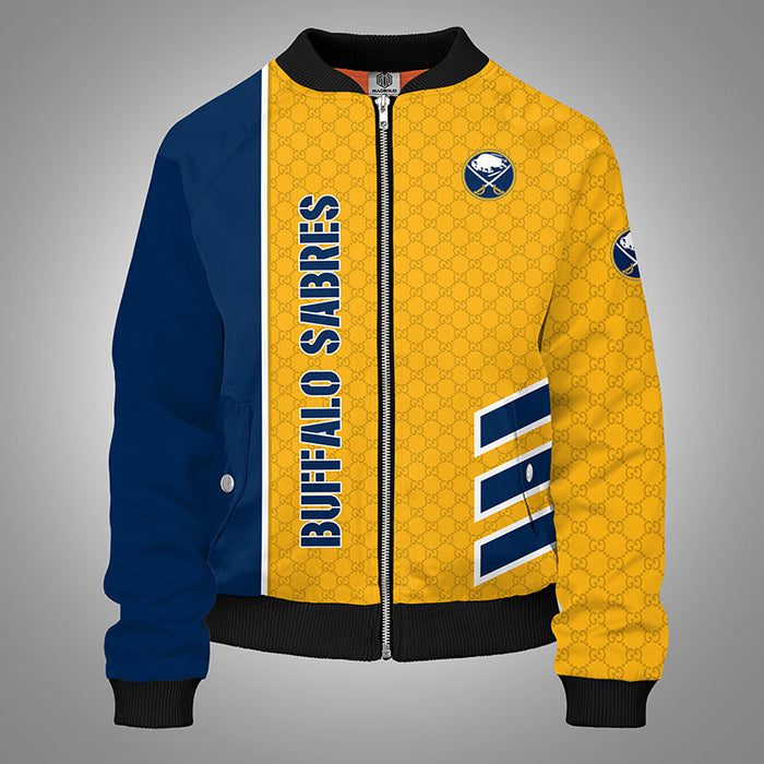 Buffalo Sabres Yellow Unisex Bomber Jacket Gucci Luxury Jacket For Women Men