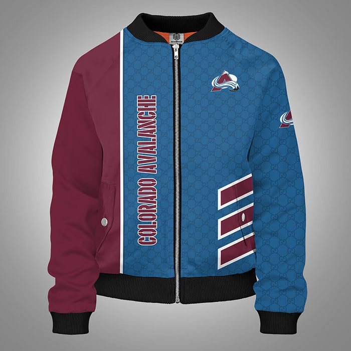 Colorado Avalanche Blue Unisex Bomber Jacket Gucci Luxury Jacket For Women Men