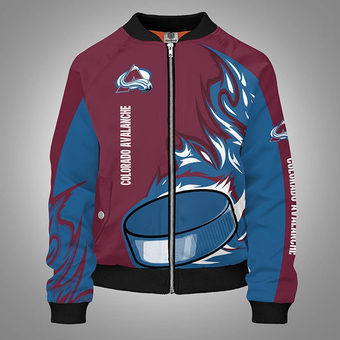 Colorado Avalanche Blue Zipper Bomber Jacket For Women Men