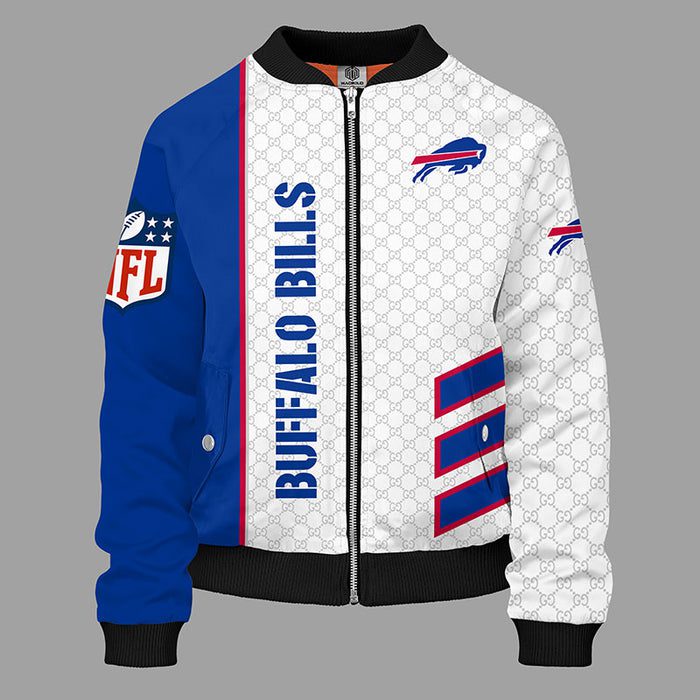 Buffalo Bills Blue Unisex Bomber Jacket Gucci Luxury Jacket For Women Men