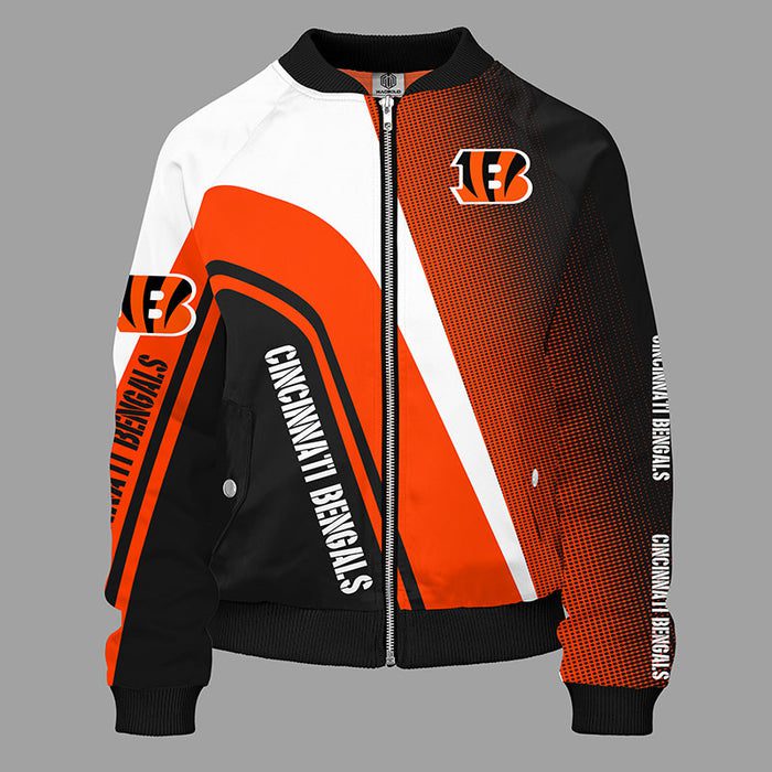 Cincinnati Bengals Orange Unisex Bomber Jacket For Women Men