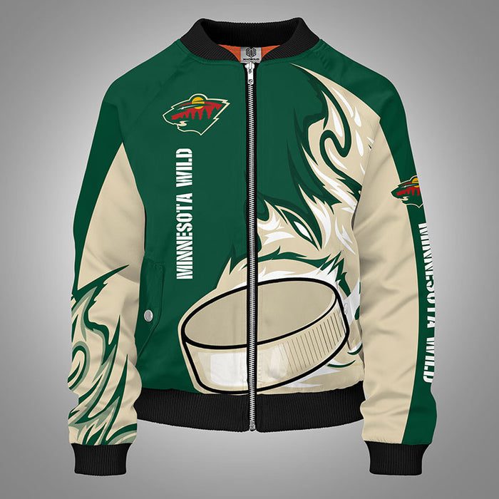 Minnesota Wild Green Unisex Bomber Jacket For Women Men