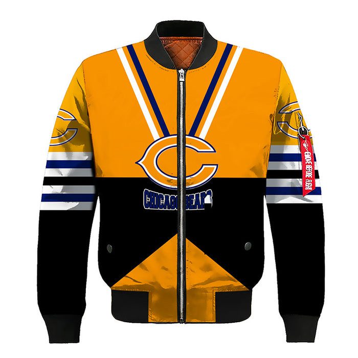 Chicago Bears Orange Bomber Jacket For Women Men