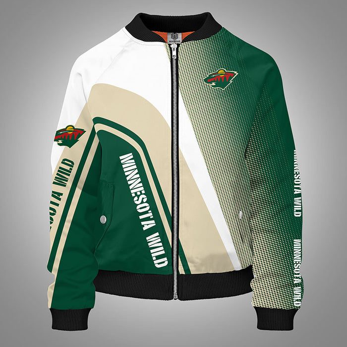 Minnesota Wild Green Bomber Jacket For Women Men