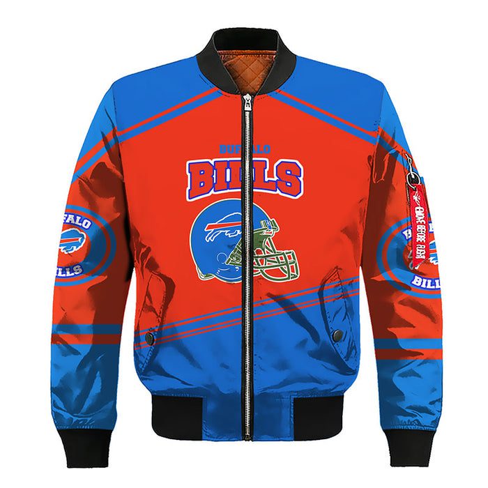 Buffalo Bills Red Blue Zipper Bomber Jacket For Women Men