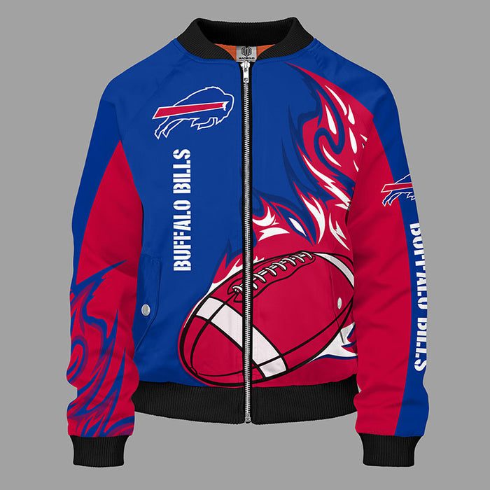 Buffalo Bills Blue Red Bomber Jacket For Women Men